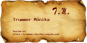 Trummer Mónika névjegykártya